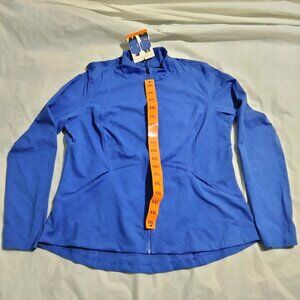 Spyder Womens Stretch Long Sleeve Zip Yoga Jacket with Thumb Holes Blue XXL